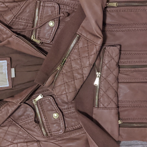 Michael Kors Leather hooded jacket - Picture 4 of 13